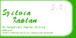 szilvia kaplan business card